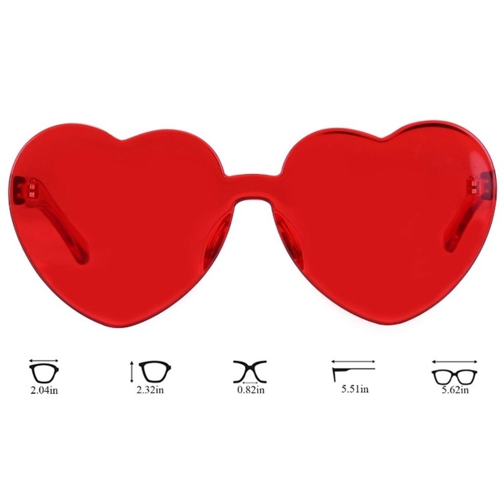 ✨THE AND! RED RIMLESS HEART SUN GLASSES *NWT* ✨ - Picture 6 of 7